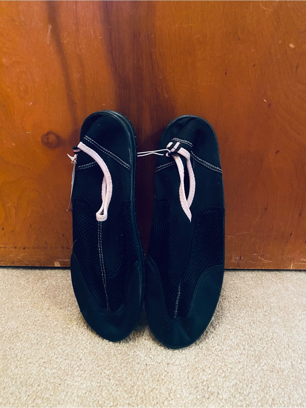 Target Black Athletic Water Shoes with Light Pink Laces